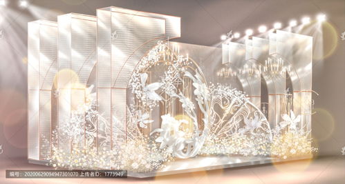 香檳色白金歐式婚禮迎賓區(qū)與舞臺設(shè)計(jì) 優(yōu)雅奢華的視覺盛宴